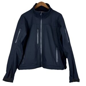 Tru-Spec Tactical Jacket Men Large Navy Blue Soft Shell Full Zip Pockets Utility